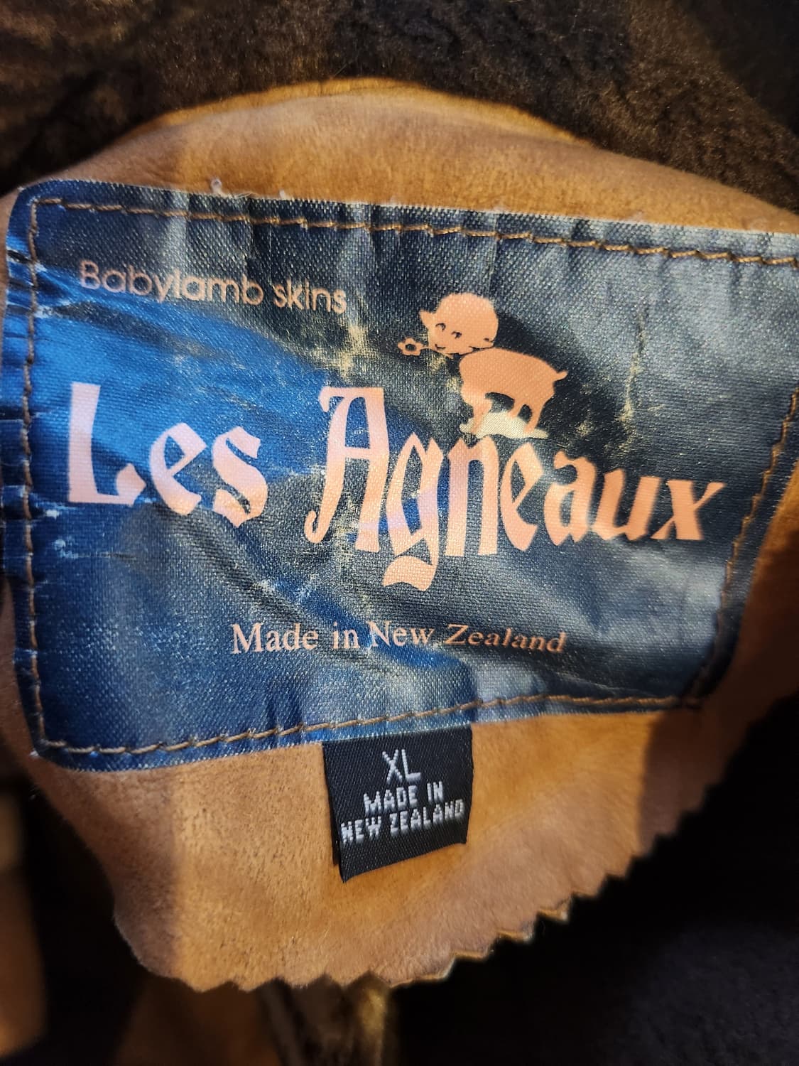 뉴질랜드 베이비램스킨 체크 후리스 자켓 XL 상품이미지2