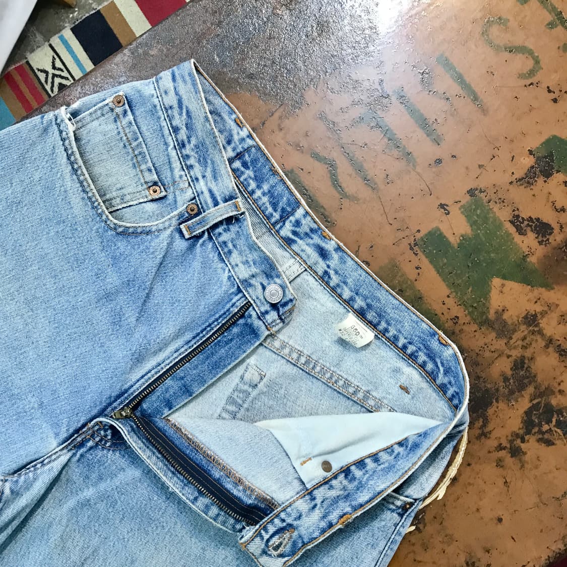 90s USA 리바이스 560 중청 6부 데님 팬츠 허리 32  상품이미지4