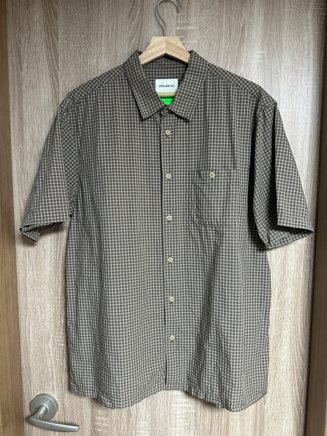 카키스 Border check shirt s/s brown 상품이미지1