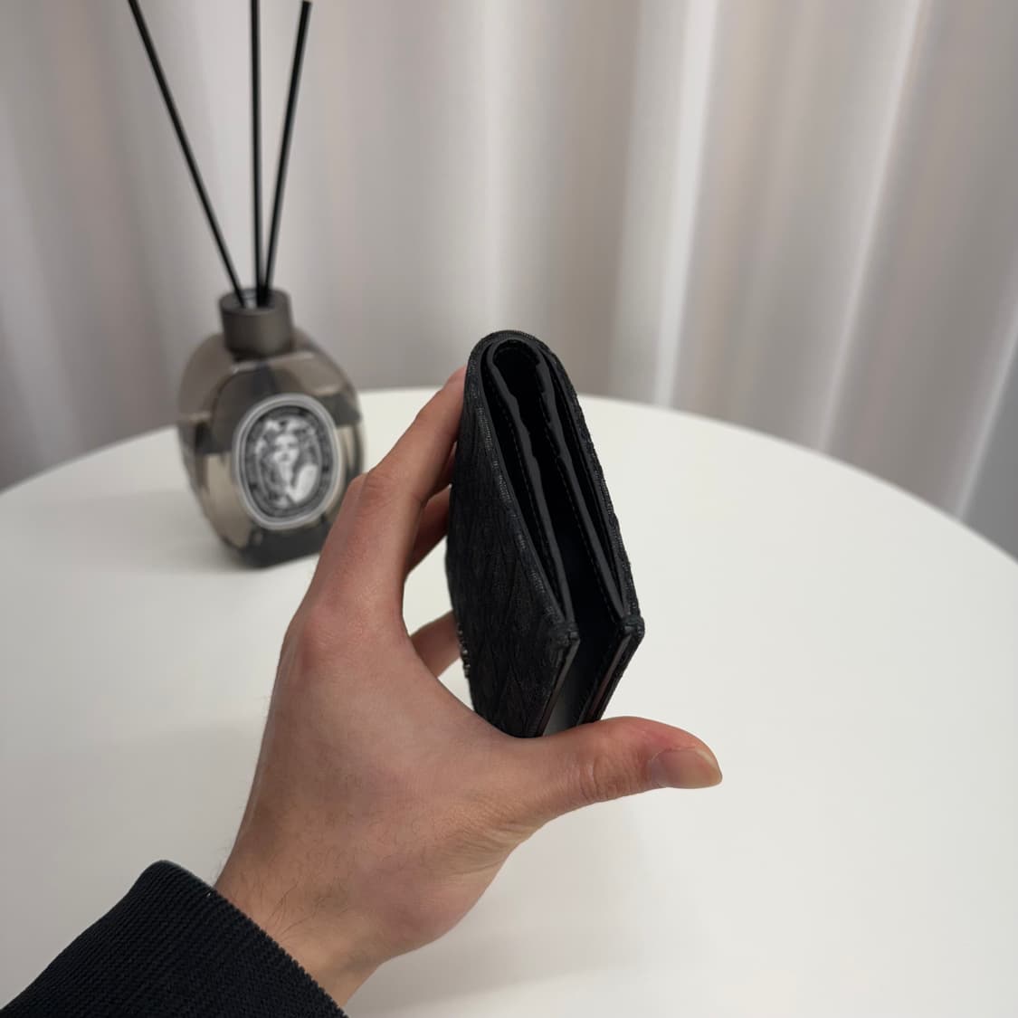 디올 오블리크 자카드 반지갑 블랙 상품이미지5