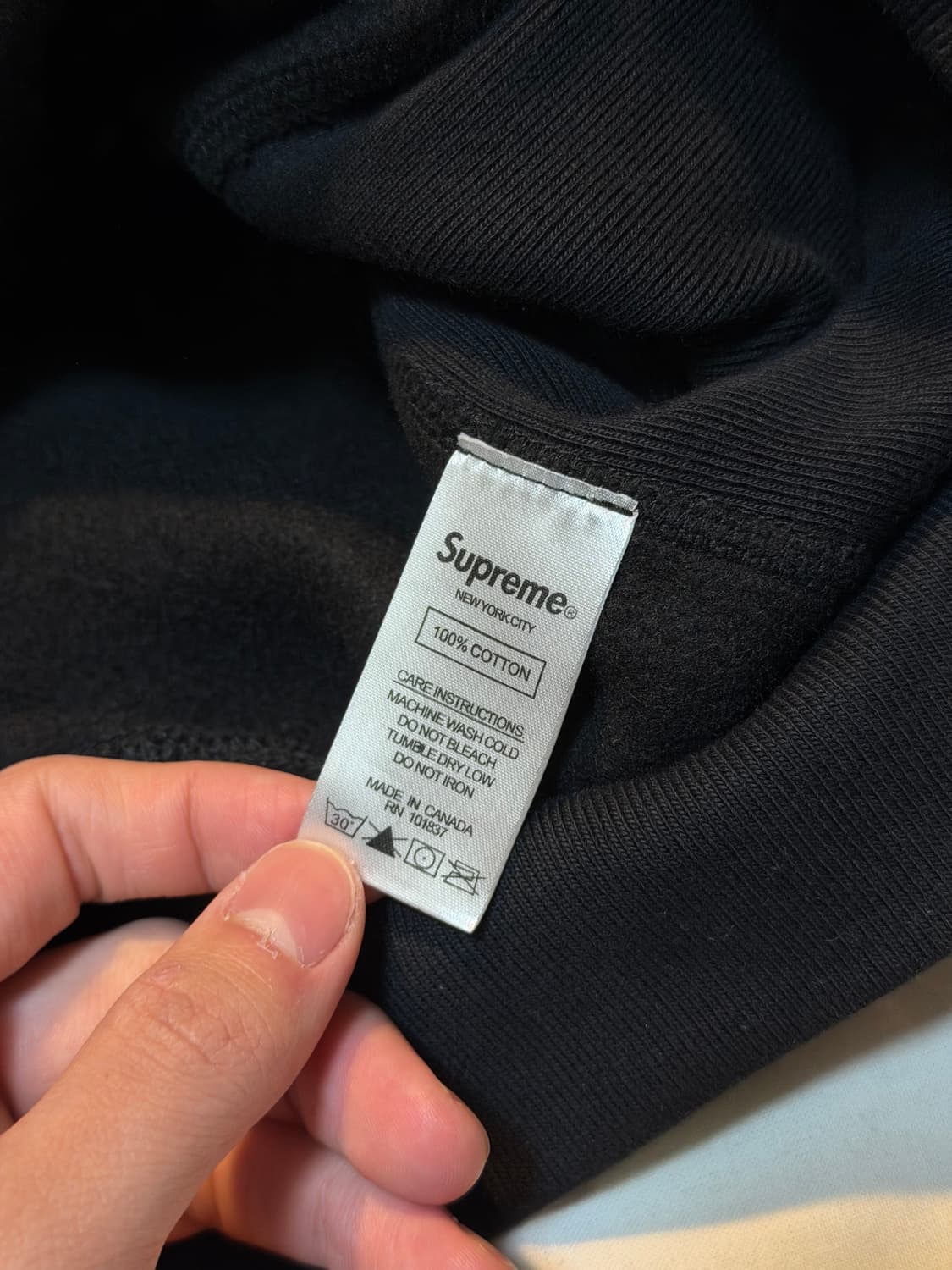 슈프림 17ss 셔닐 아크로고 후드티 블랙 상품이미지5