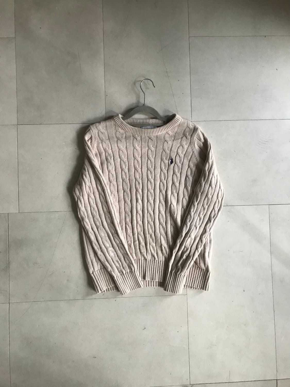 폴로 아쎈 베이지 케이블 니트 상품이미지6