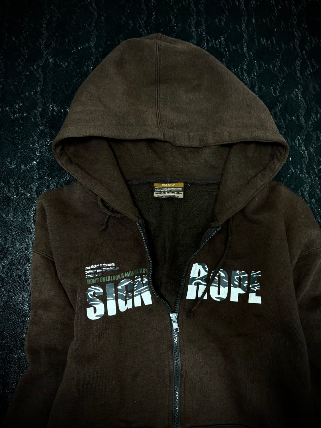 “Vintage” Y2K Print Brown Hoodie zip Up 상품이미지6