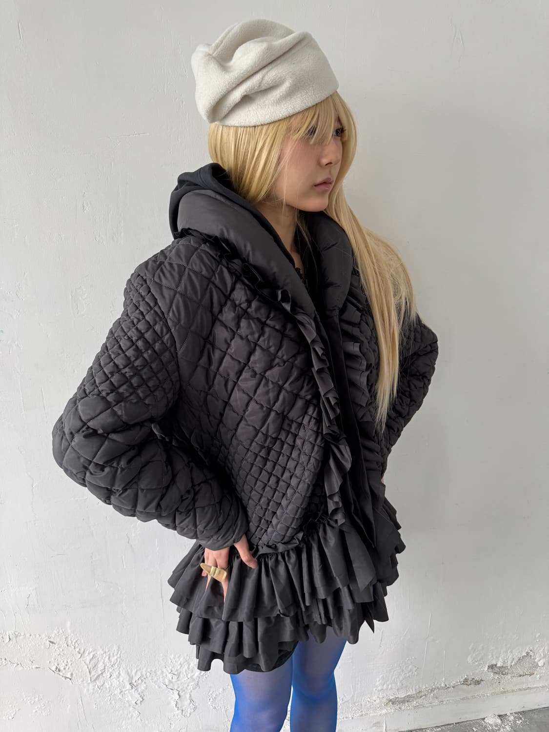 Pompom ruffle padded jacket 상품이미지7