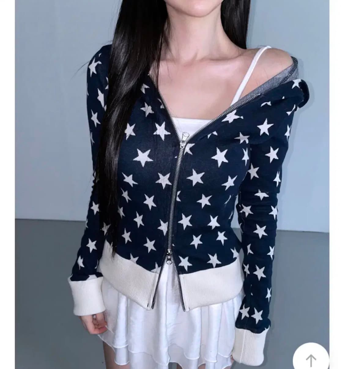 별 무늬 집업 네이비 레체샵502밀크빈티지츄베메클오네갸루히메 상품이미지1