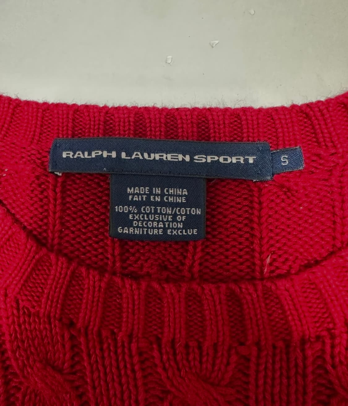폴로 랄프로렌 케이블 니트 레드 상품이미지4
