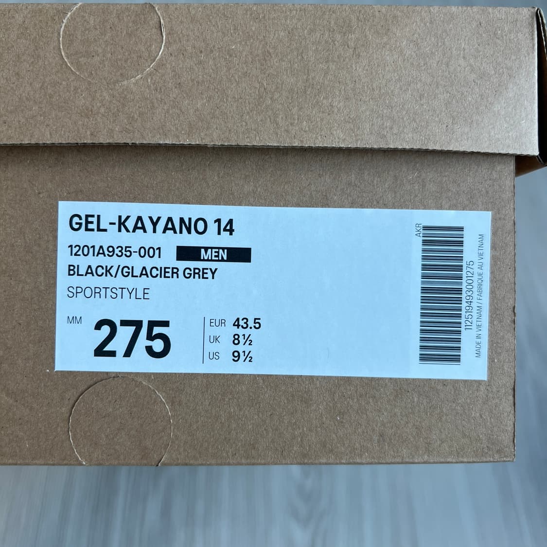 275 아식스 젤 카야노 14 블랙 글레이셔 그레이 상품이미지7