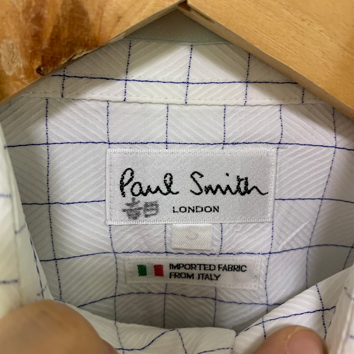 폴스미스 화이트 심플 체크 셔츠 남성 S 남녀공용 오버핏 상품이미지6