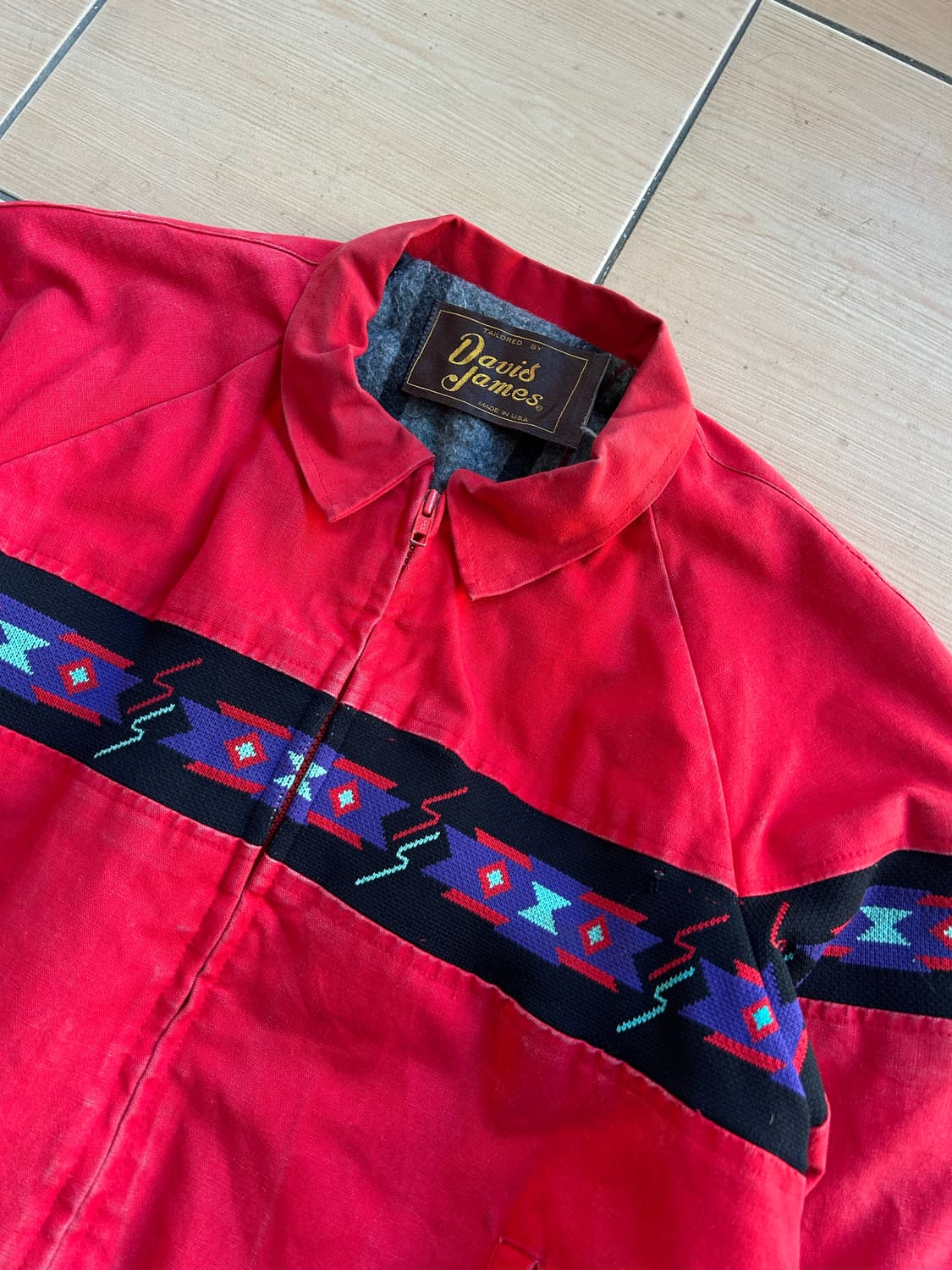 80,90‘s James davis 아즈텍 워크자켓 상품이미지3
