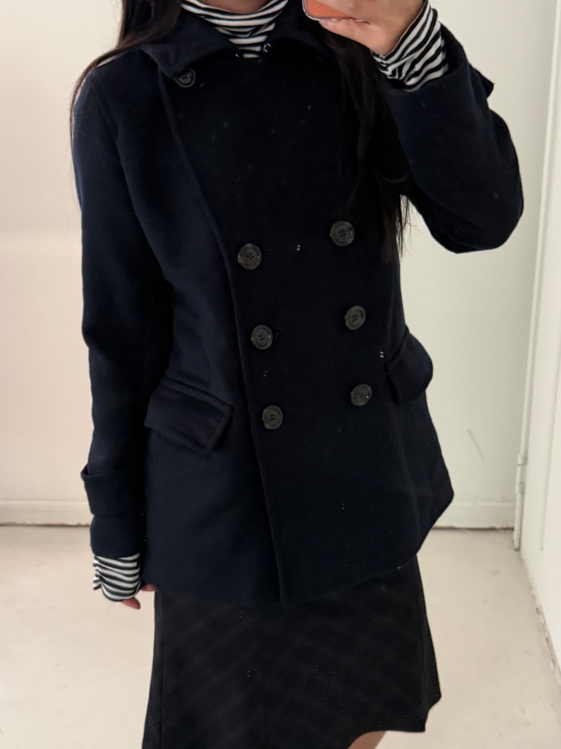 일본빈티지 네이비 더블코트 자켓 상품이미지10