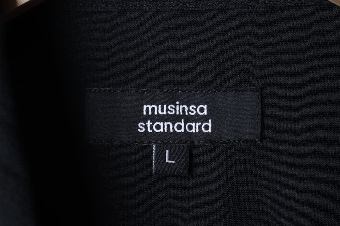 (L-XL) 무신사 스탠다드 셔츠 남방 무지 블랙 경량 폴리-H33542 상품이미지5