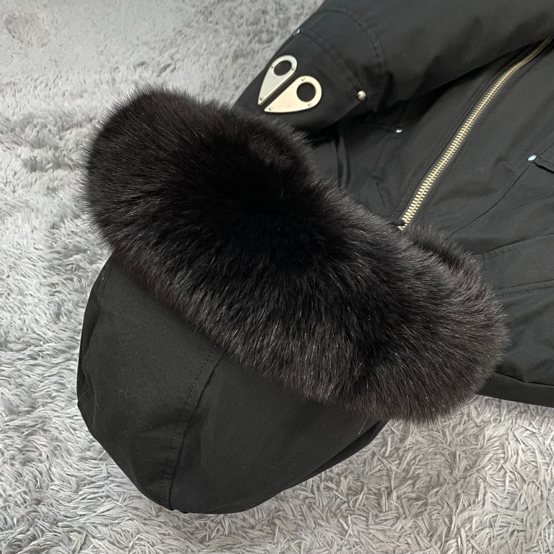 무스너클 발리스틱 봄버 패딩 블랙퍼 은색너클 블랙 S사이즈 상품이미지4