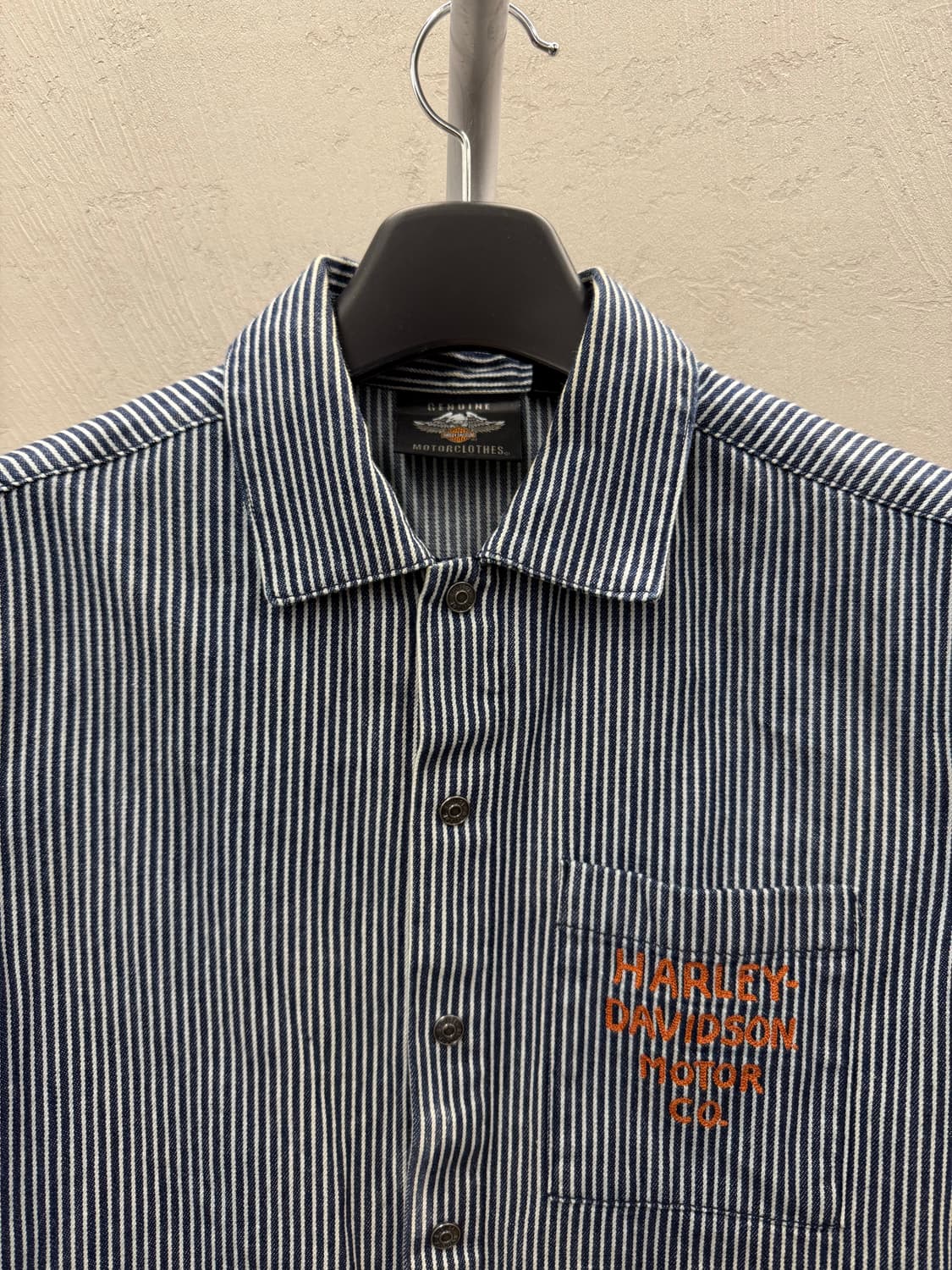 HARLEY DAVIDSON 레일로드 스트라이프 메카닉 반팔 셔츠 S 상품이미지3
