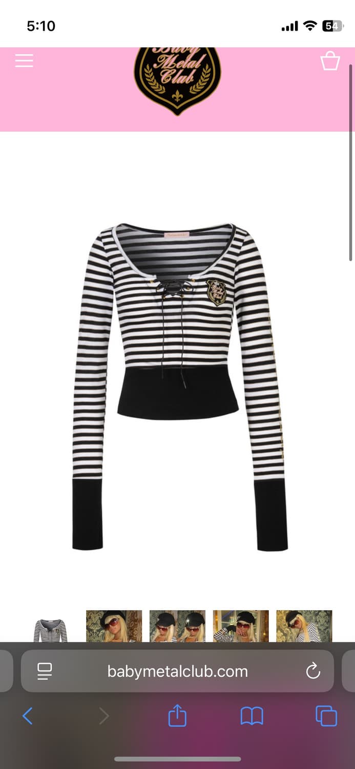 베이비메탈클럽 아리아탑 블랙 실착1회 상품이미지2