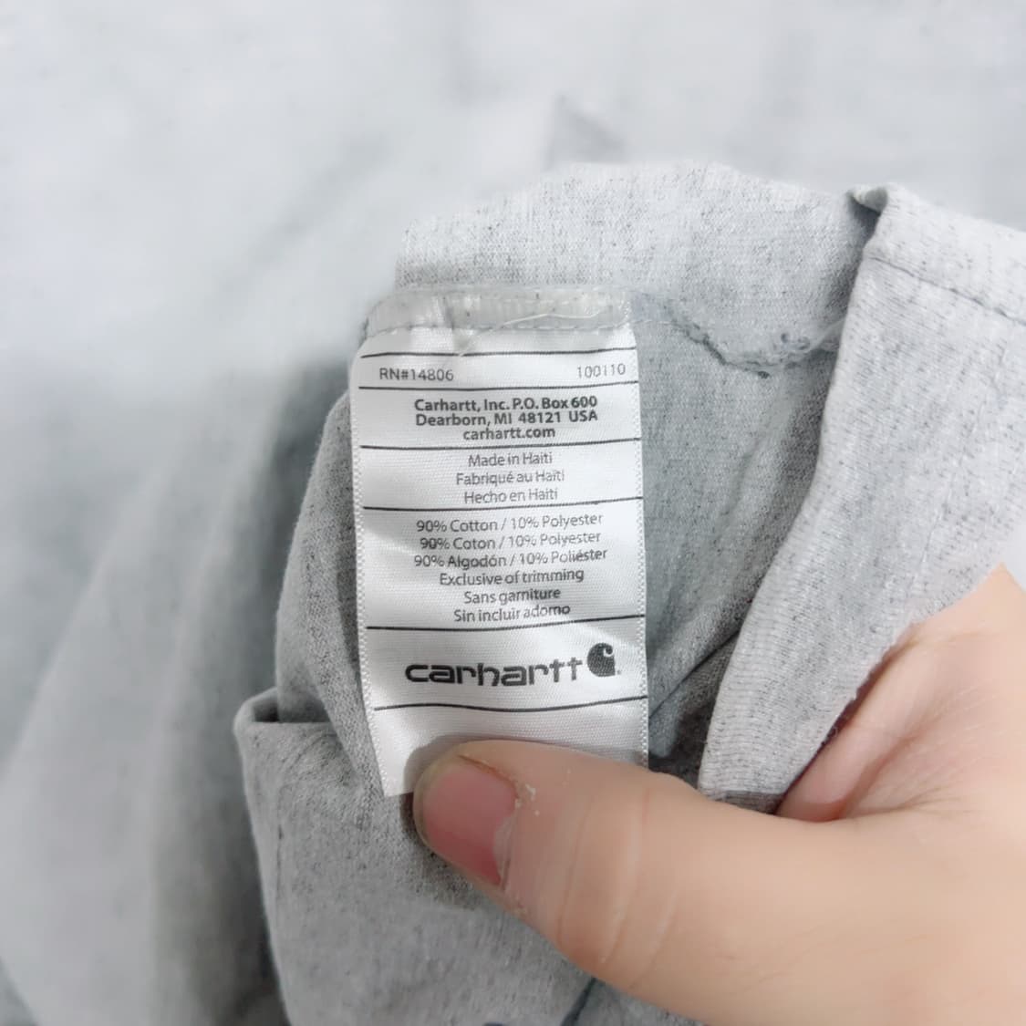 칼하트 그레이 프린팅 봄 공용 긴팔티 상품이미지6