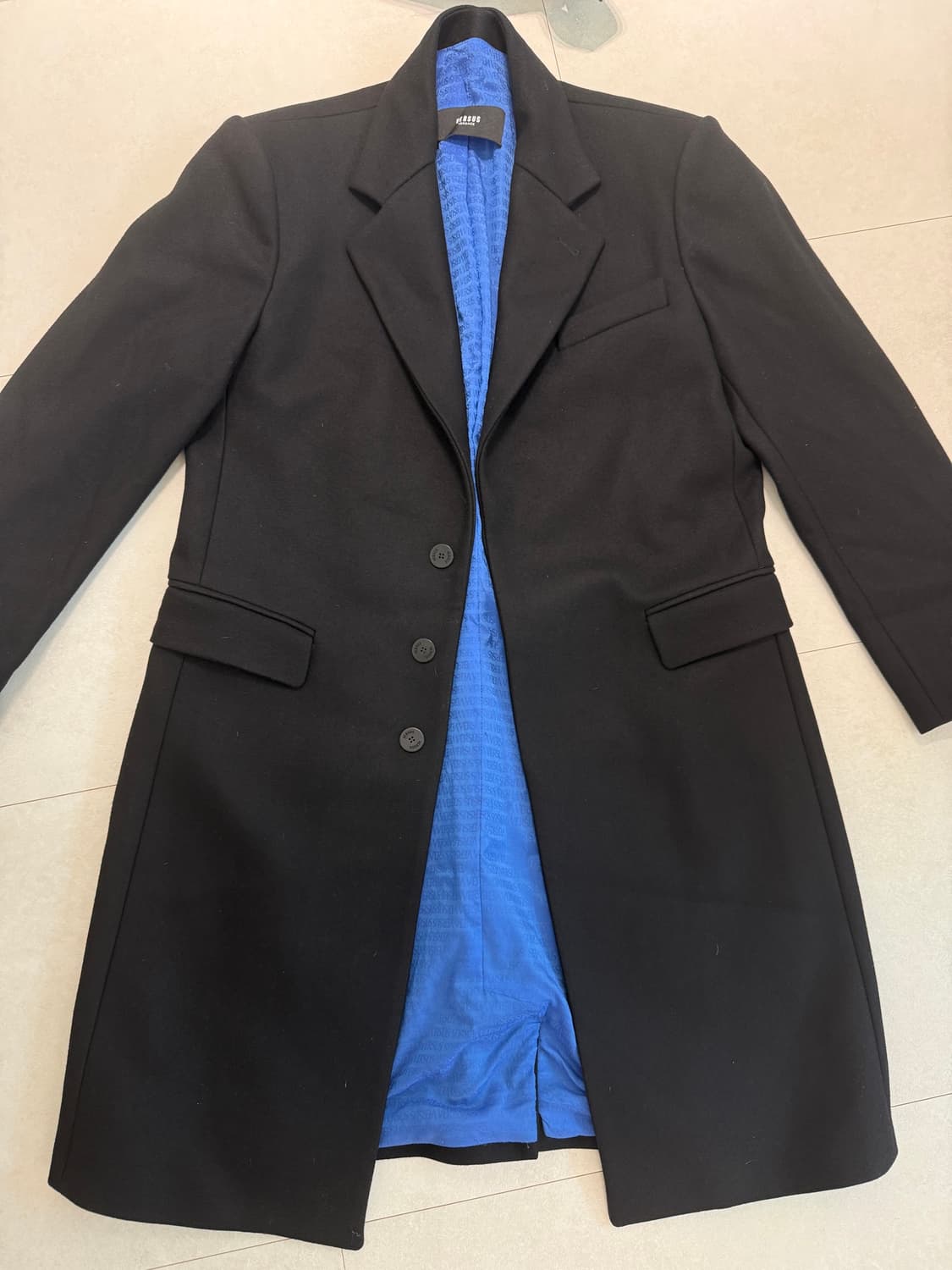 베르사체 블랙 싱글 울 코트 48size 상품이미지1