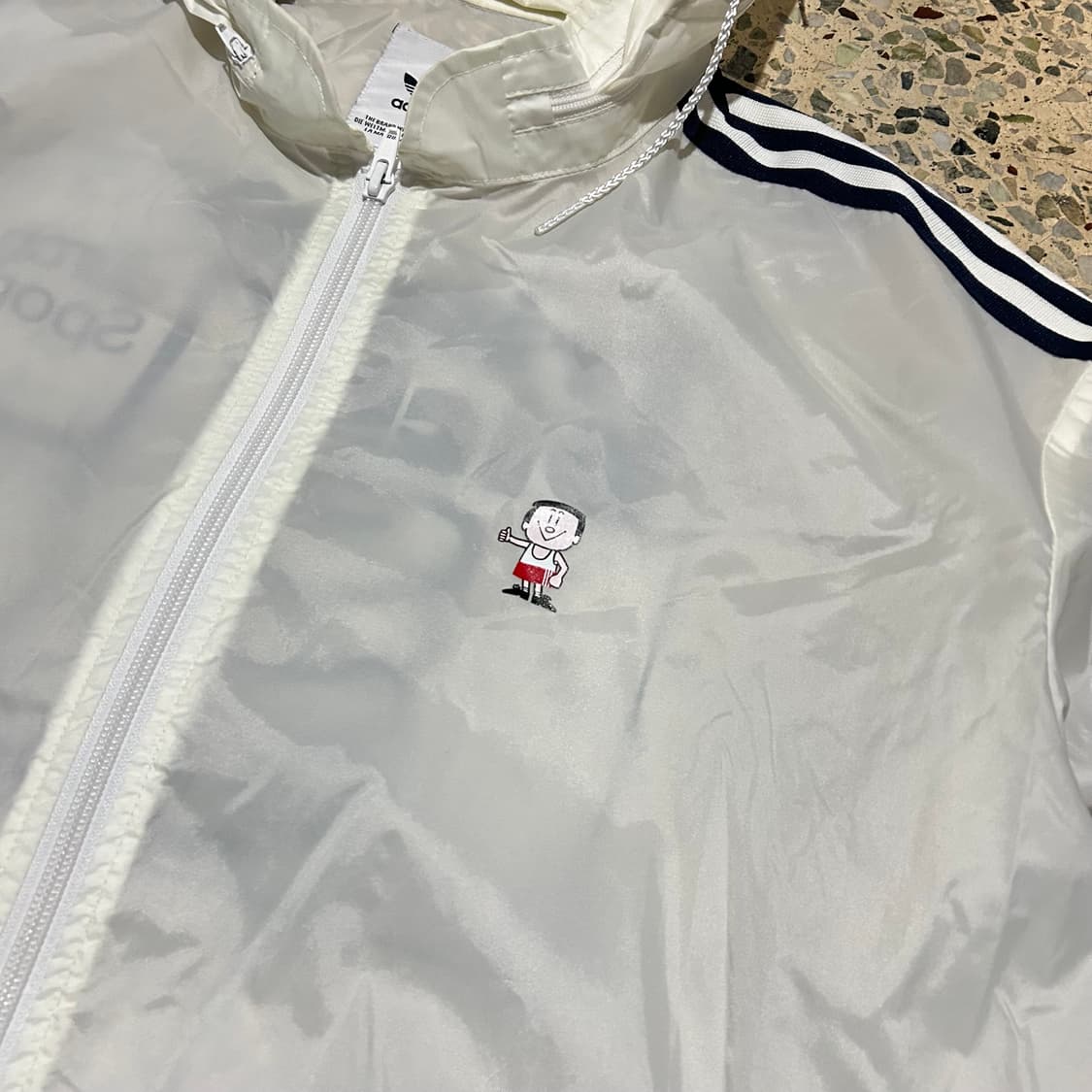 아디다스(ADIDAS) 트림디히 화이트 빅로고 바람막이 자켓  상품이미지4