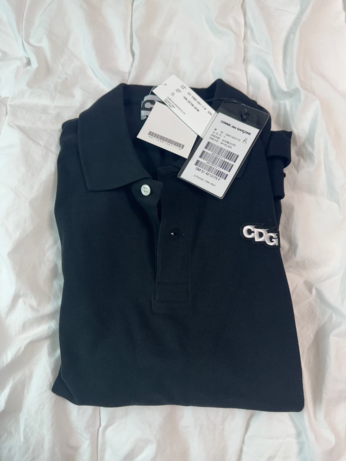 XXL 꼼데가르송 CDG 블랙 폴로 티셔츠 상품이미지1