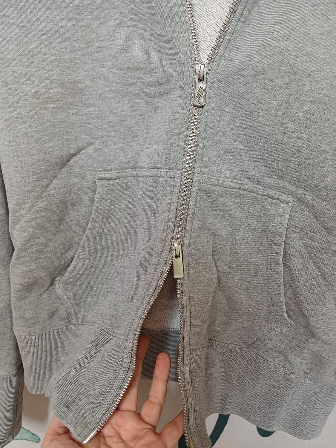 10s 올드나이키 정품빈티지/그레이 후드집업 (여성 L 90표기)남자95 상품이미지3