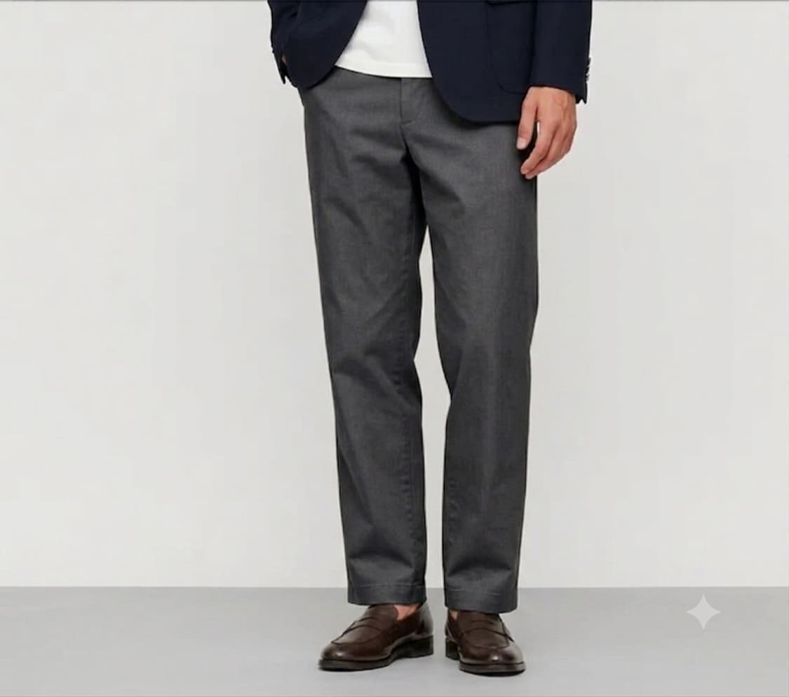 유니클로(uniqlo) 남성용 면 및 린넨 블렌드 뒷허리밴딩 팬츠 L 상품이미지1