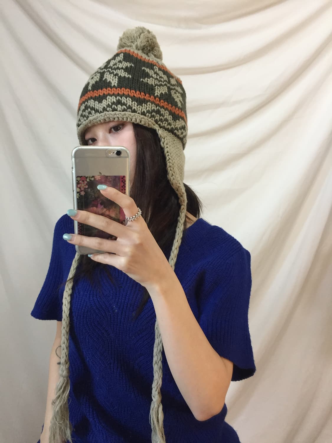 베이지 방울 비니 상품이미지5