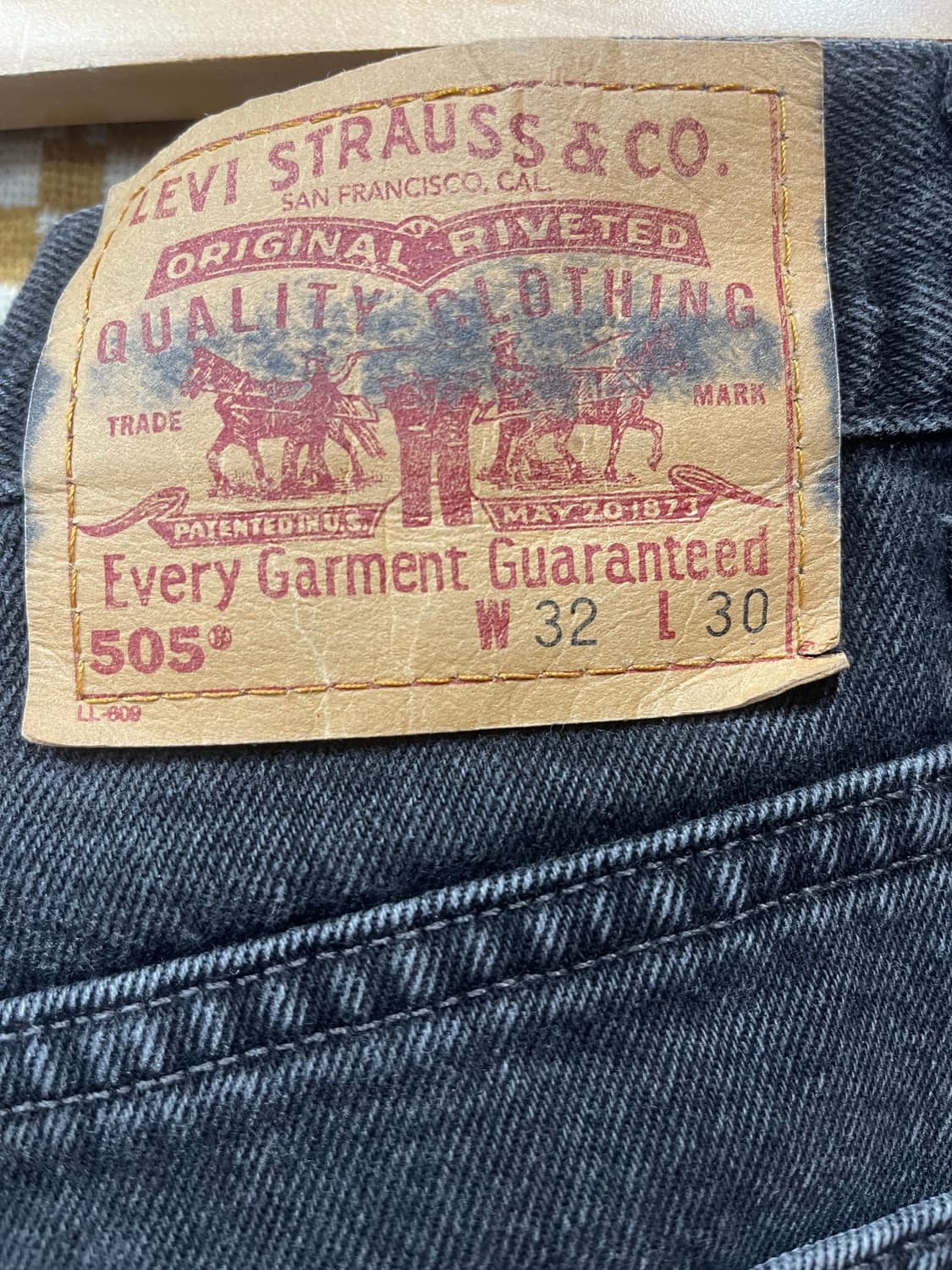 90s리바이스505  블랭크탭 블랙진 30-31 상품이미지4