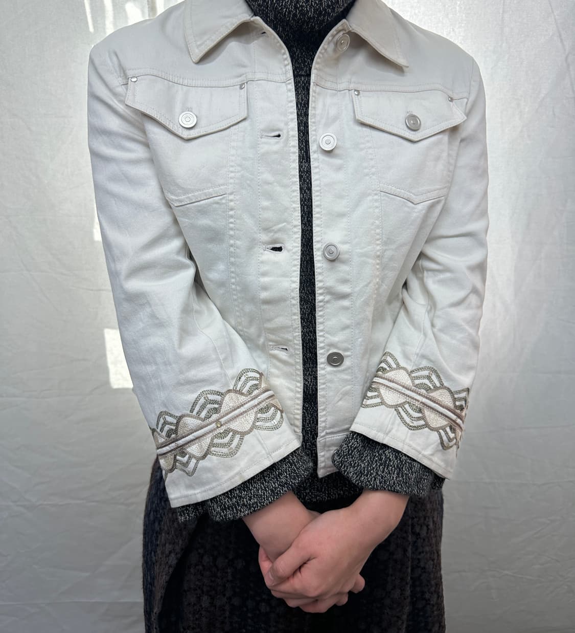 jeanne pierre 면 자켓 상품이미지1