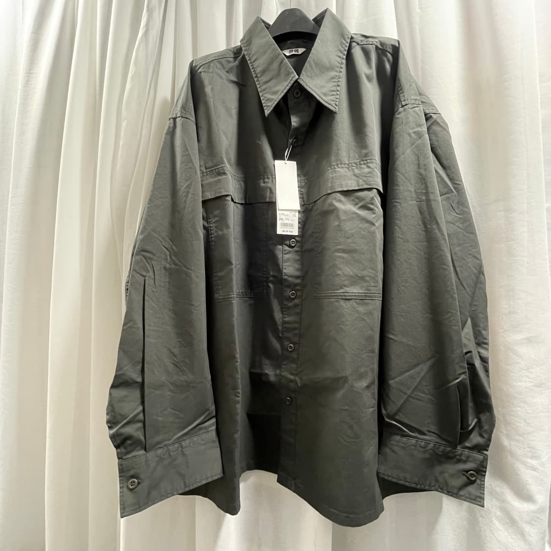 유니클로U/ 유틸리티 셔츠 그레이/ 3XL 상품이미지6