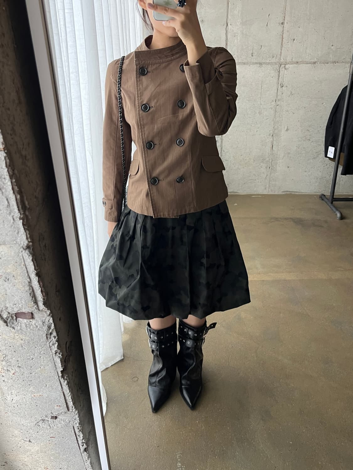 더블브레스트 코튼 자켓 카멜 상품이미지4