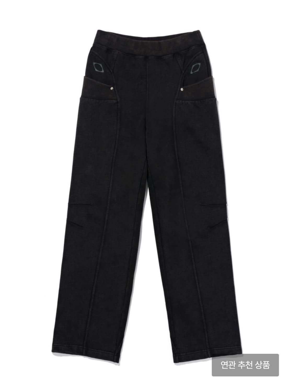 미스치프 컷 오프 스웻팬츠-워시드 블랙 s 상품이미지1