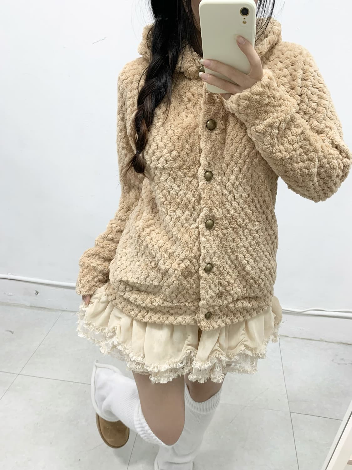 [HERE'S] 라떼갸루 리락쿠마 깔 폭닥 후드 상품이미지3