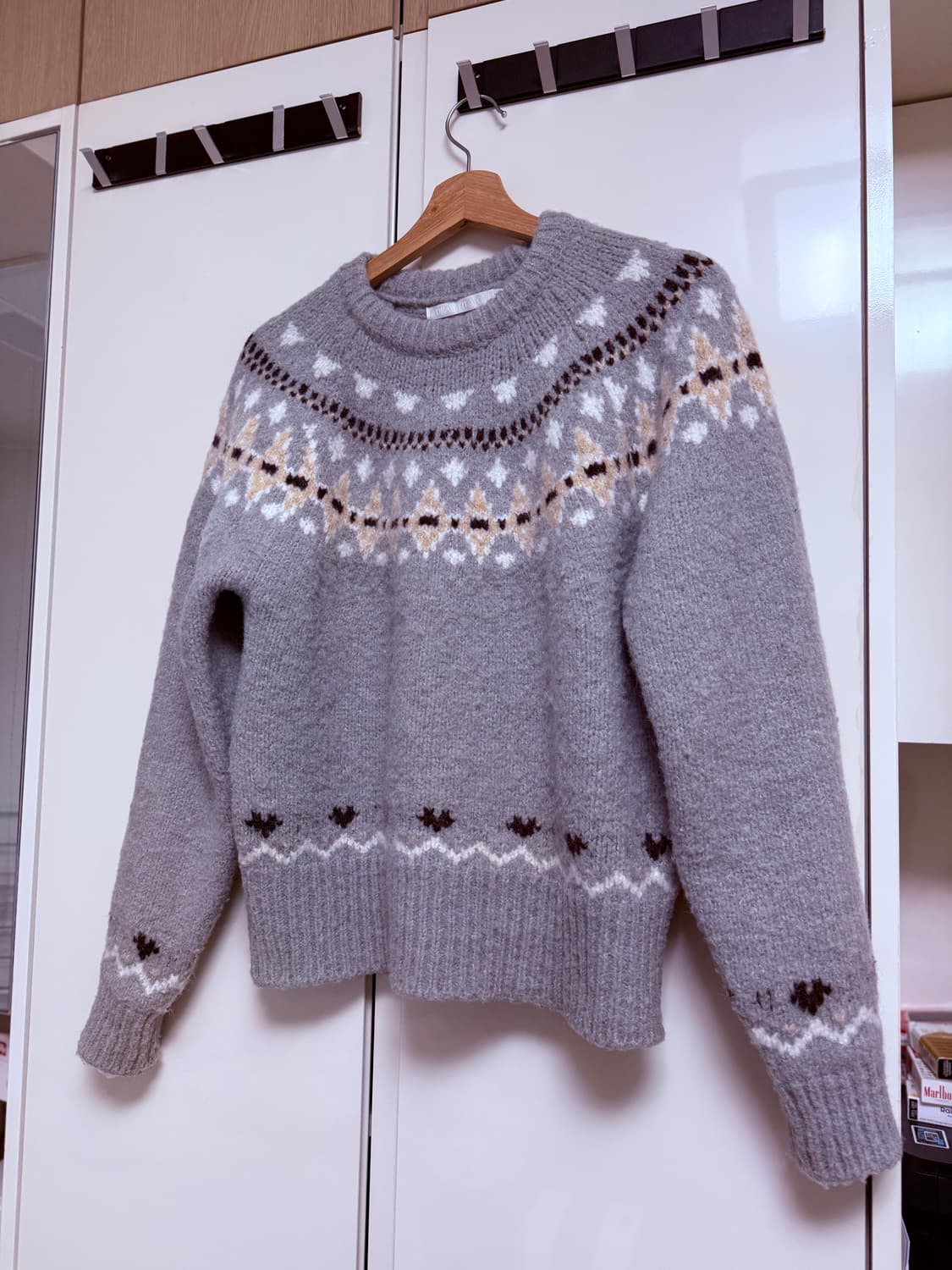 드로우핏 노르딕 니트 S 회색 상품이미지1