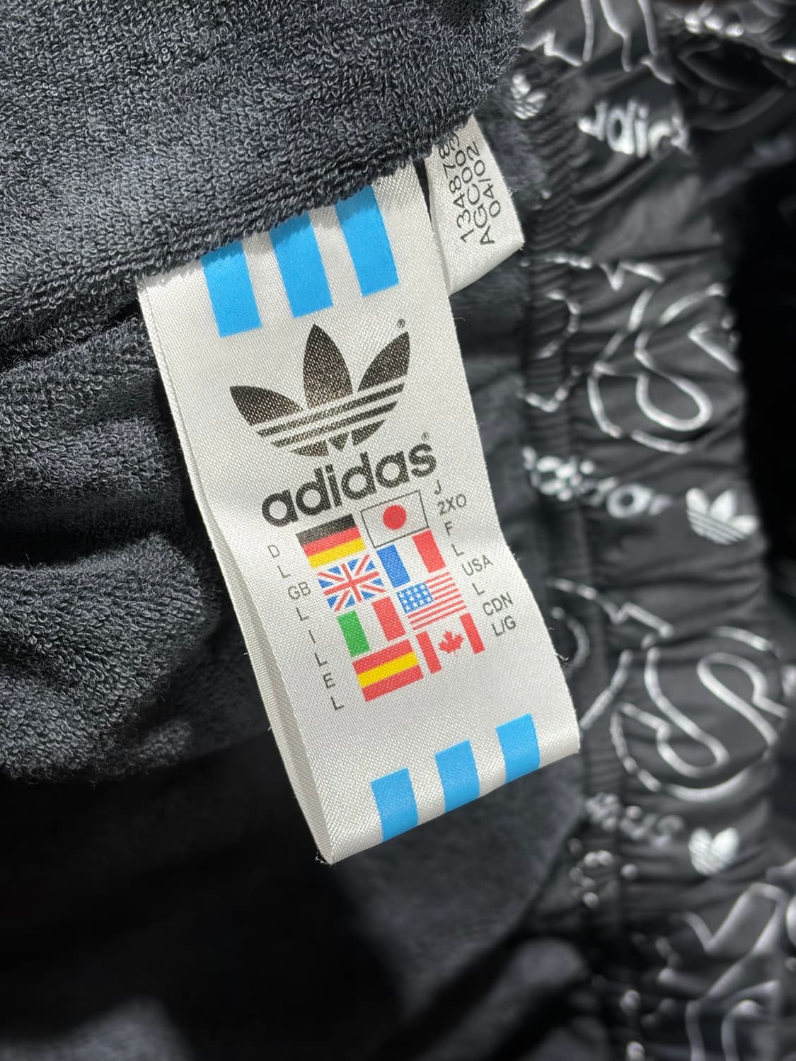 L 아디다스 adidas 패턴 플리스 안감 나일론 자켓 상품이미지6