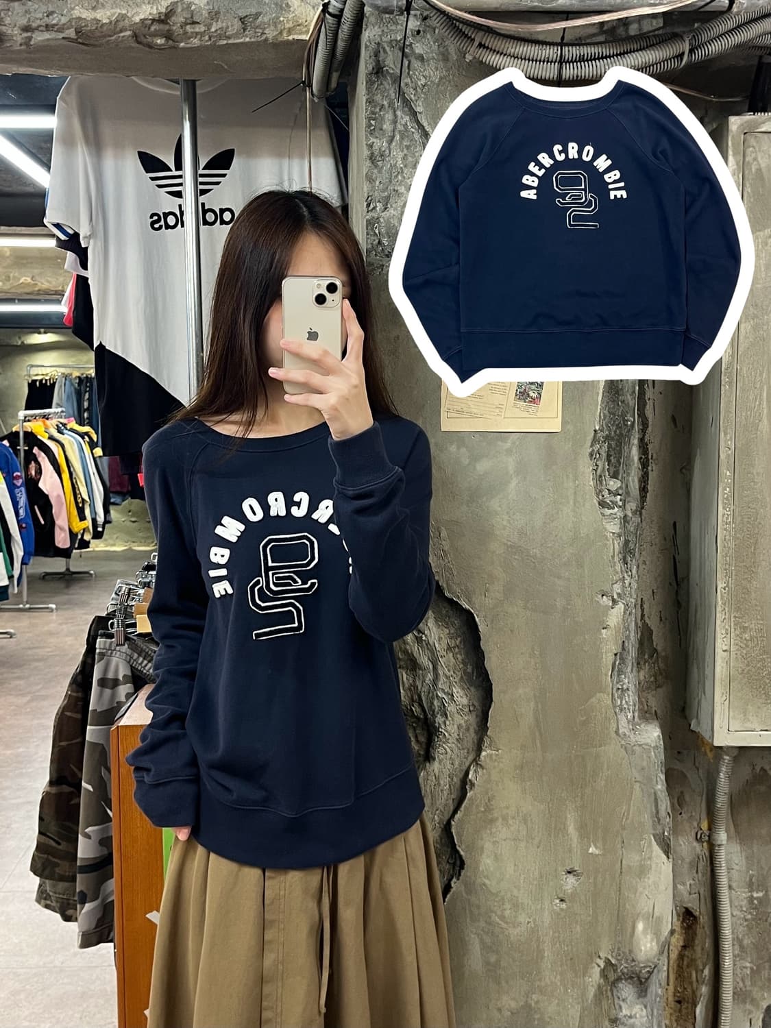 아베크롬비 맨투맨 네이비 M #csz961 상품이미지1