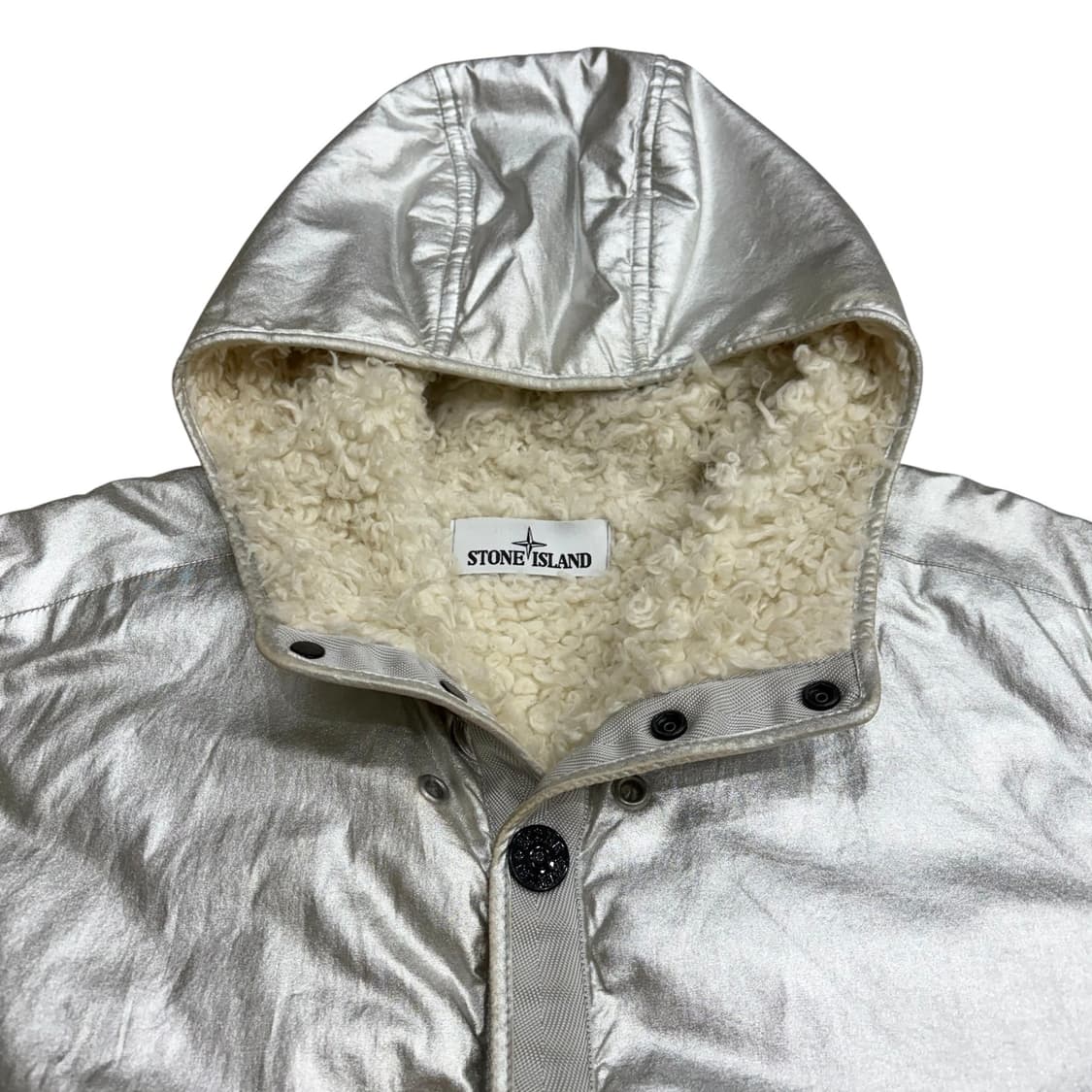 스톤아일랜드 실버 양털 바람막이 스타일 후드 자켓 (M) 상품이미지3