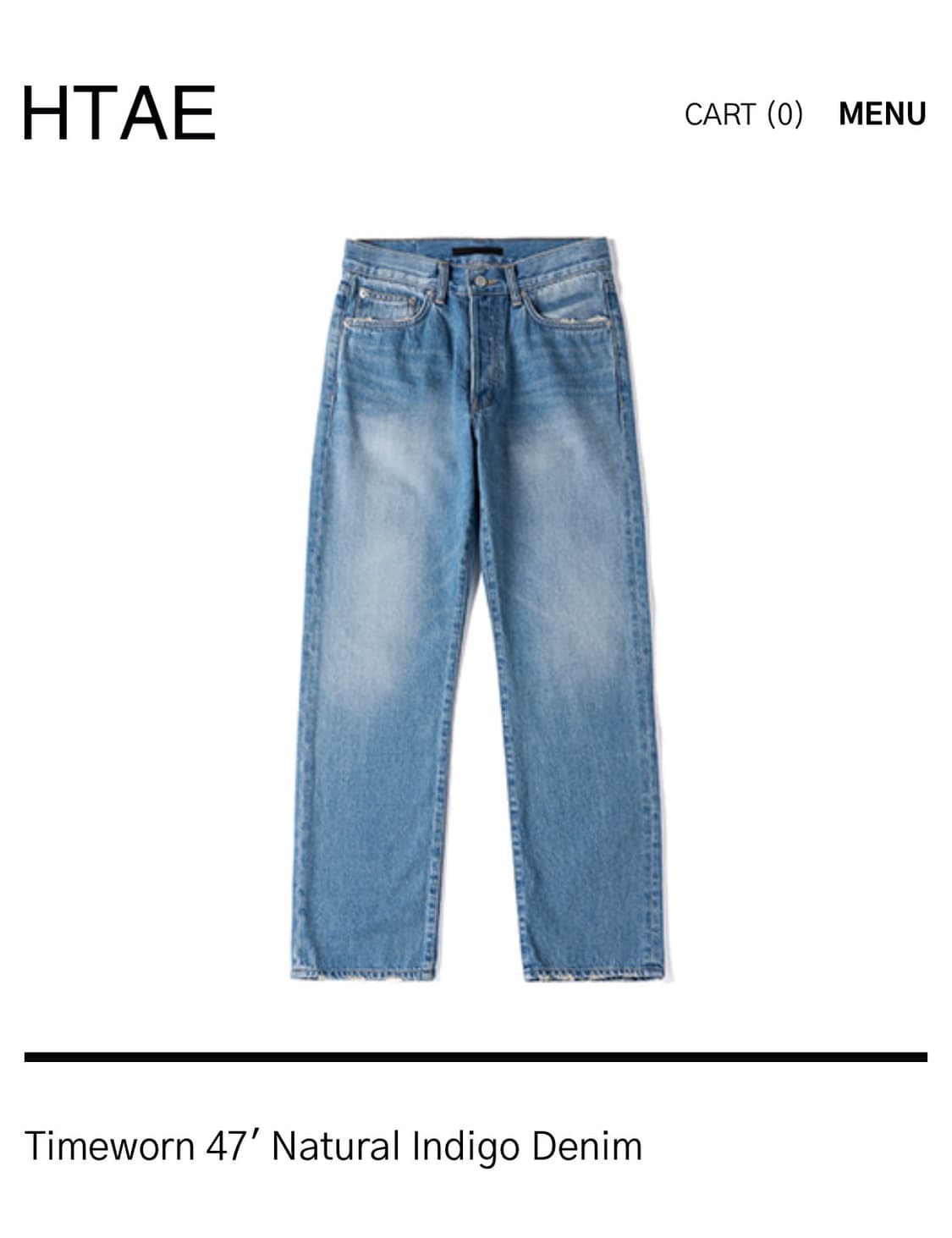 구매) htae timeworn47  indigo denim(32사이즈) 상품이미지1