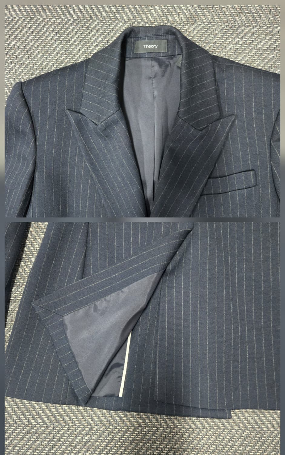 띠어리 Theory 스트라이프 더블 버튼 블레이저 네이비 자켓 상품이미지5