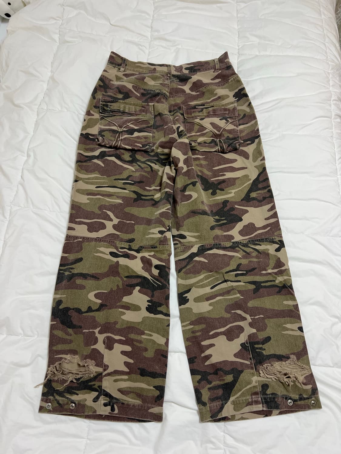 ETCE DESTROYED CAMO BAGGY PANTS M 상품이미지3