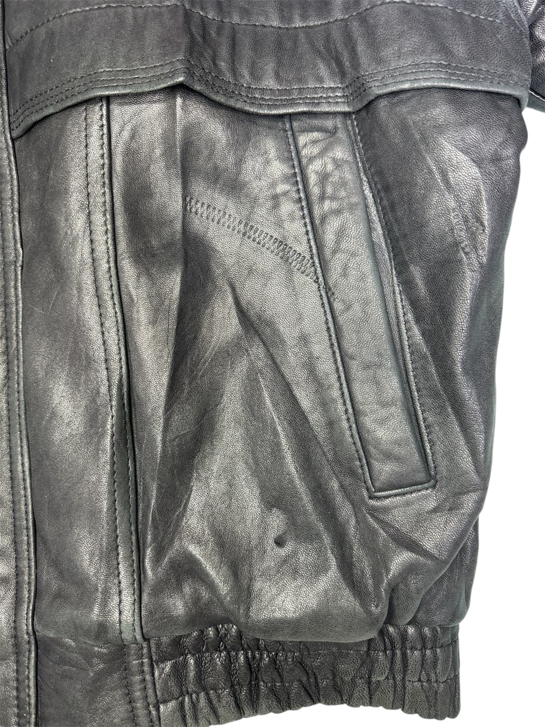 빈티지 DHOMME A HOMME 양가죽 레더 봄버 자켓 M 상품이미지4