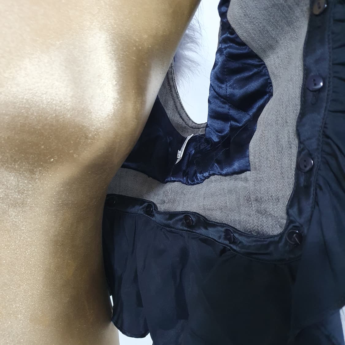 빈티지 데님 토끼털 조끼 y2k 페어리그런지 오네갸루 달천깔 상품이미지5