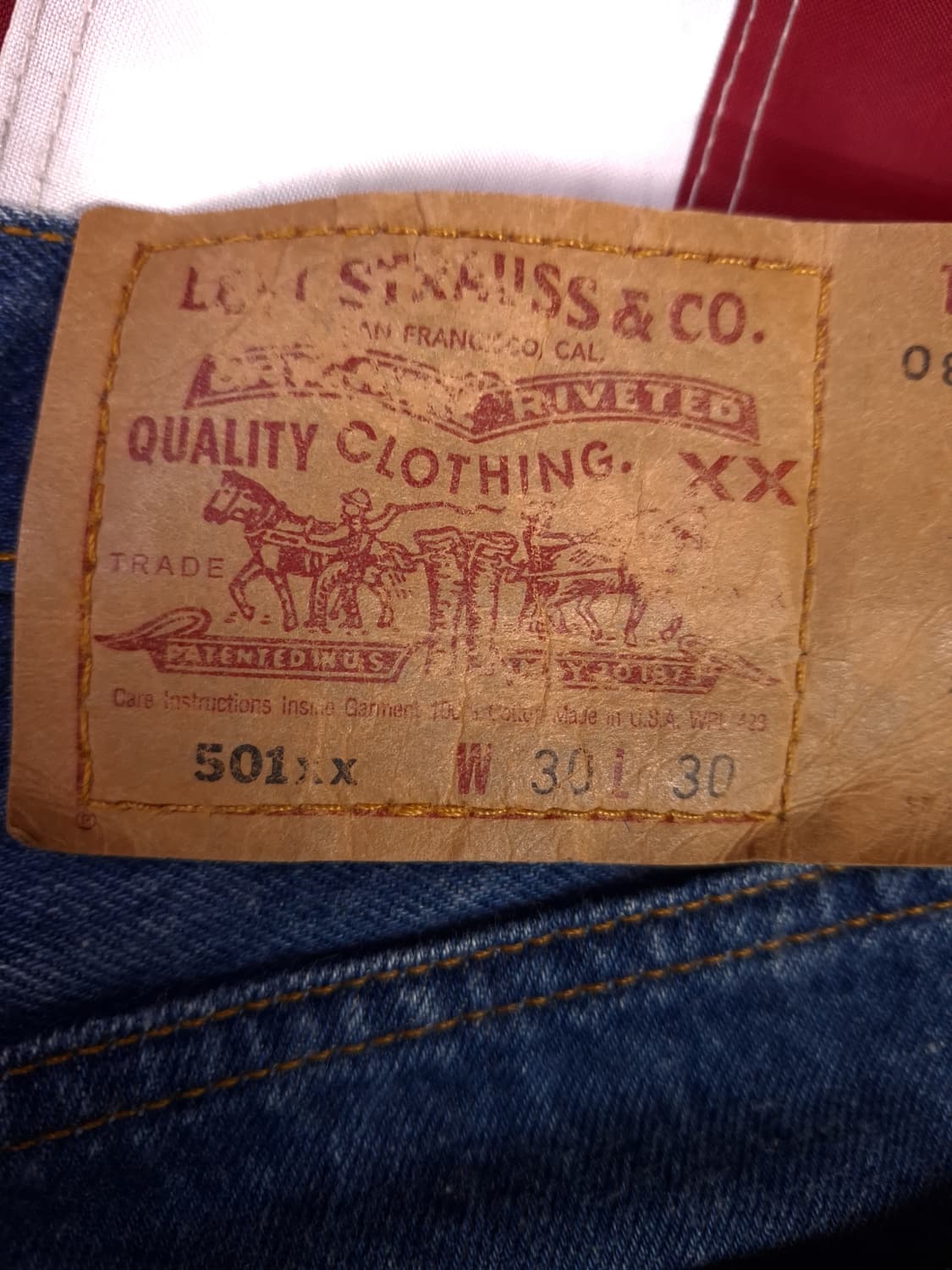 오리지날 미국제조 90's 리바이스 501XX 데님진 상품이미지2