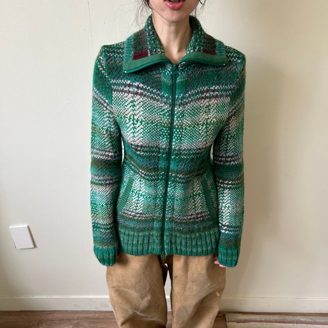 라코스테 모헤어 집업 상품이미지1