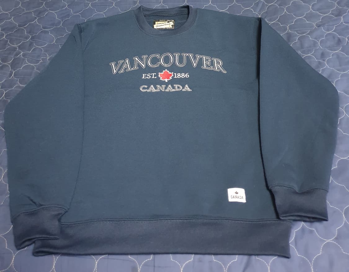 캐나다빈티지 벤쿠버 자수 기모 맨투맨 네이비 (M) 상품이미지1