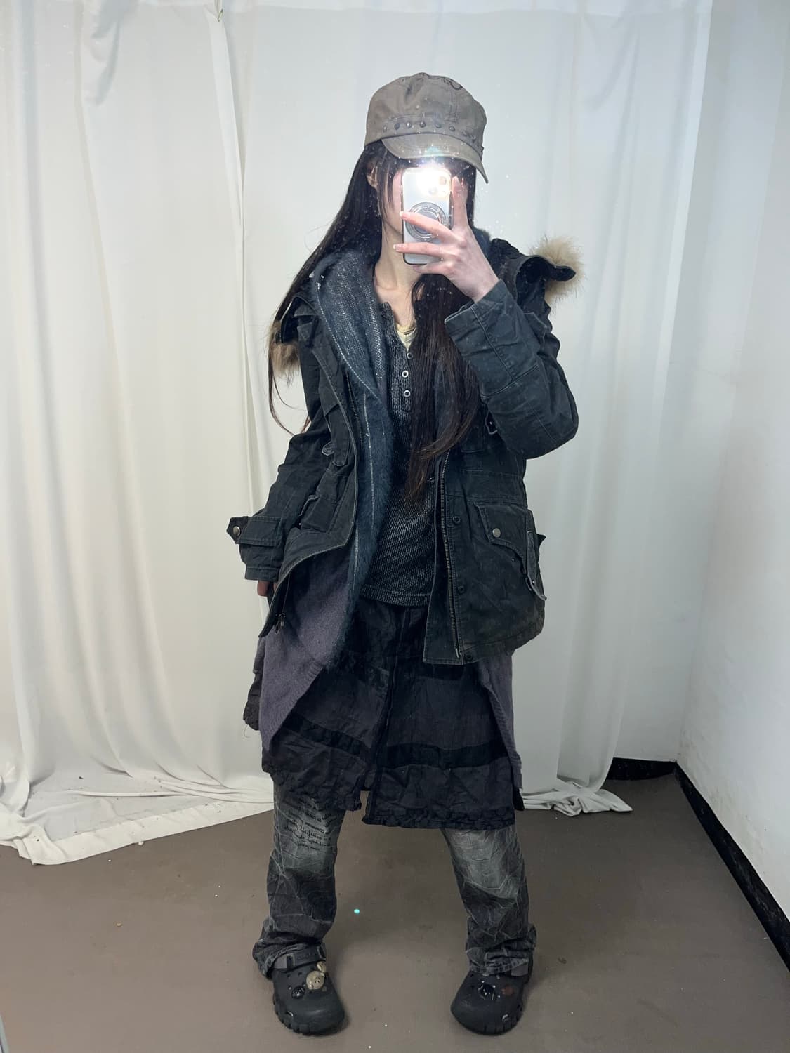 00‘s 네이비 그런지 울프죠 야상 상품이미지1