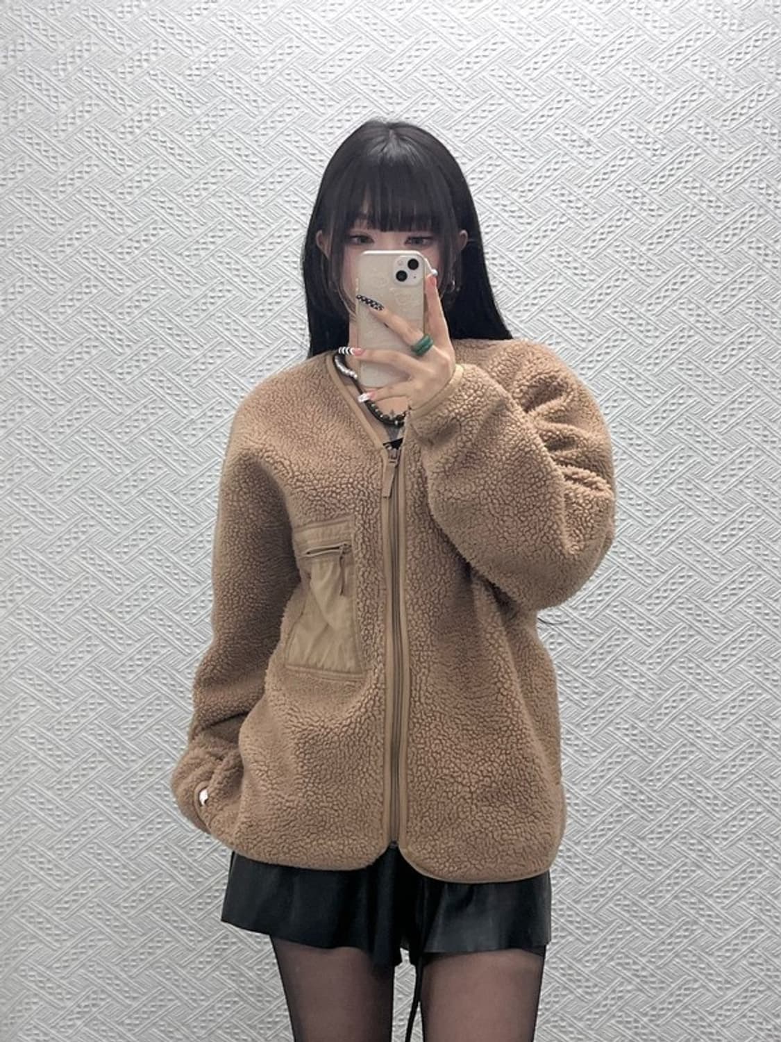 유니클로 U 캐주얼 빈티지 브라운 양털 후리스 자켓 L C10146 상품이미지1