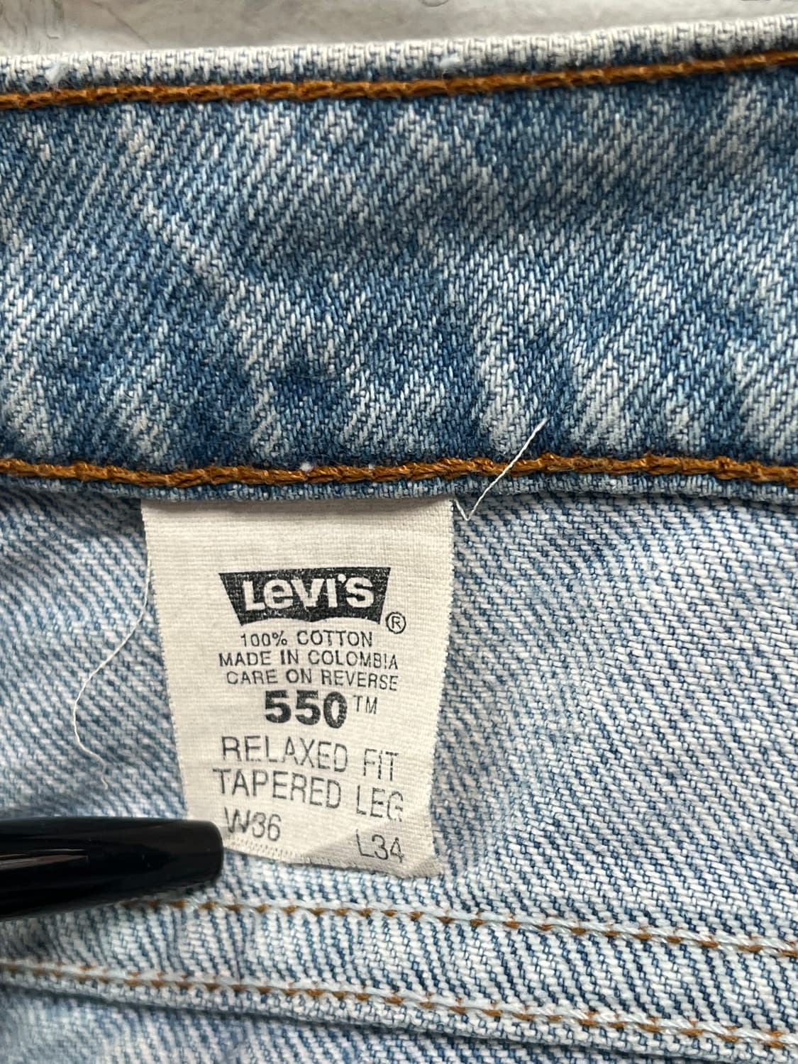 Levis 550 릴렉스드 테이퍼드 워싱 데님 진 36x34 상품이미지7