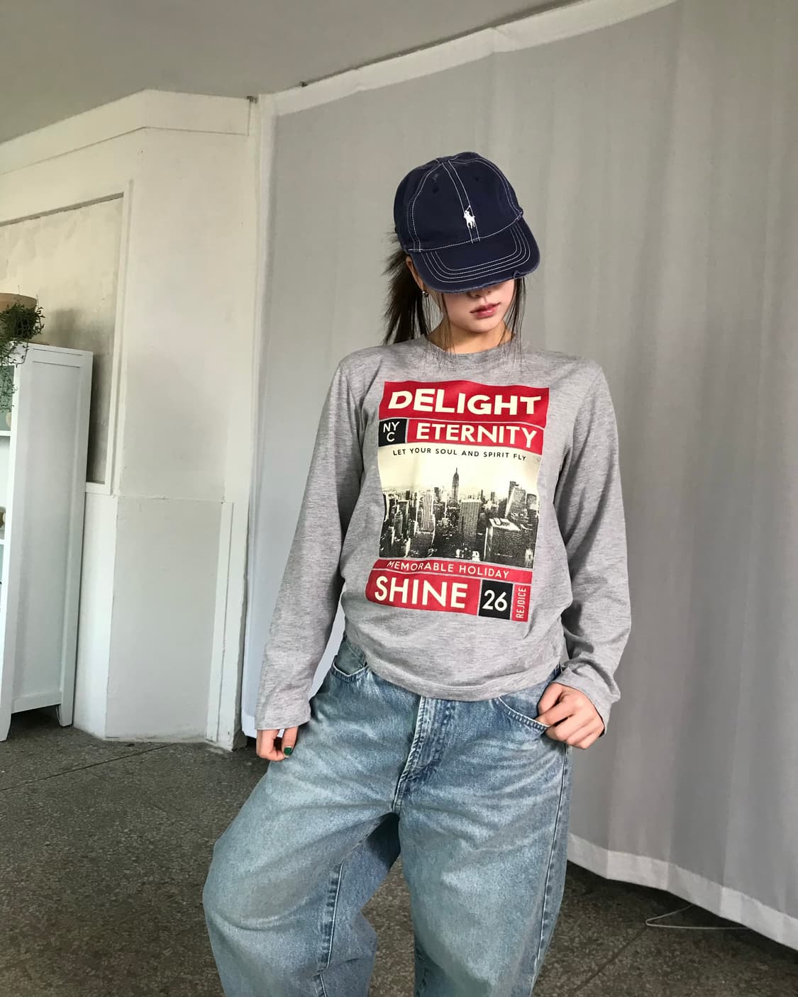 GU 와이드 연청바지  상품이미지3