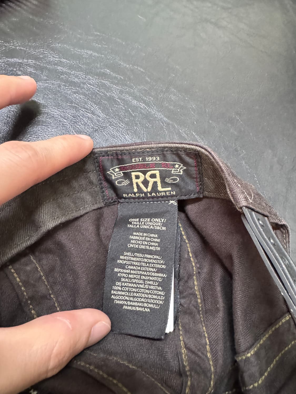 rrl 가먼트 다이 트윌 볼캡 블랙 상품이미지3