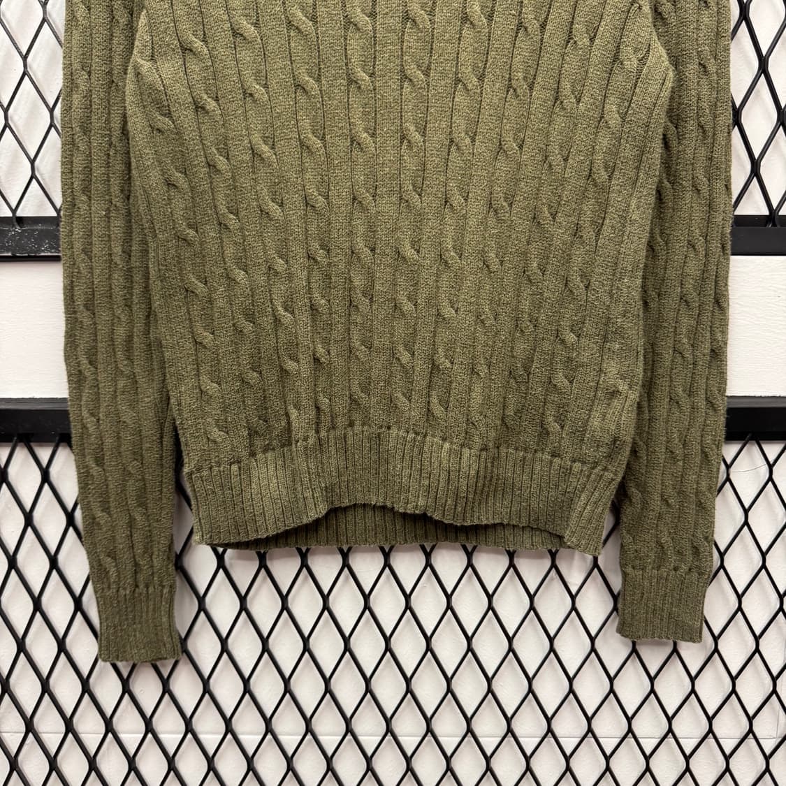 폴로 랄프로렌 케이블 니트 화이트 포니 포인트 라이트카키 상품이미지4