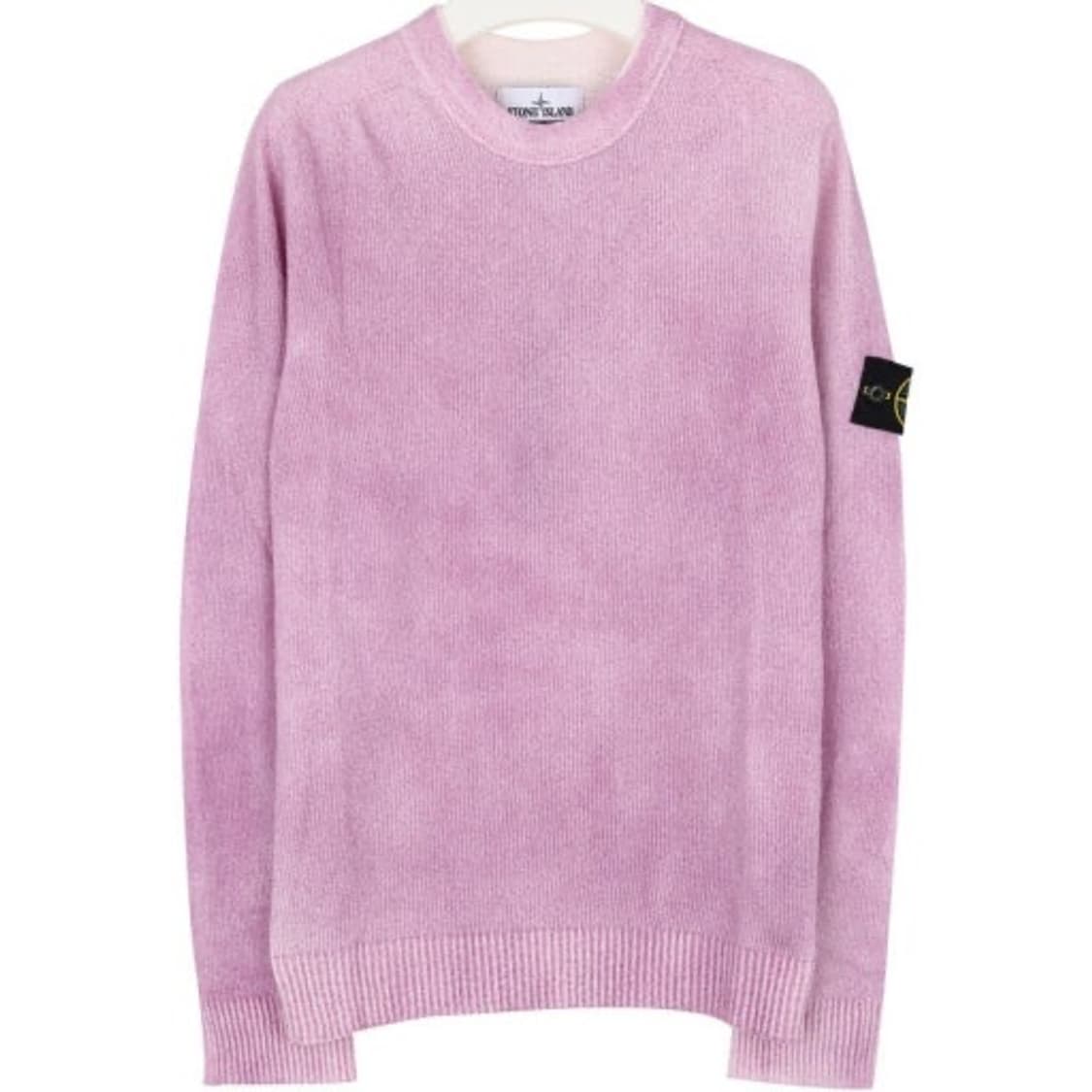 스톤아일랜드 와펜 워싱 코튼 니트 스웨터 핸드스프레이타이다이핑크스웻티셔츠 상품이미지1